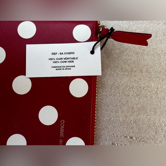 NWT Comme des Garçons Red Polka Dot Zip Pouch Wallet – Giftable